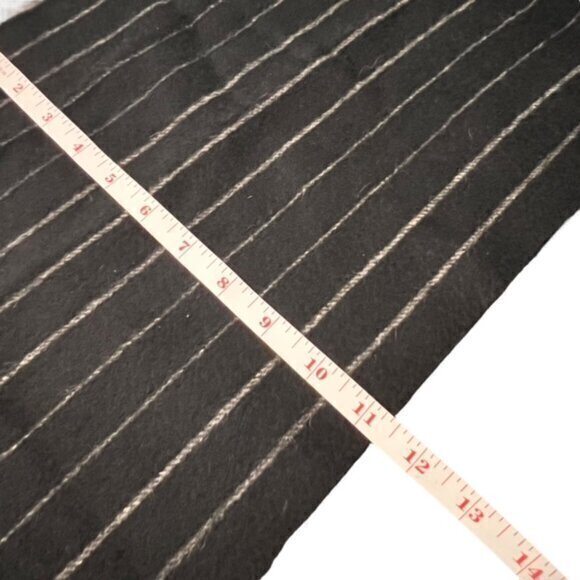 Striped Winter Scarf Cashmere Soft Feel Black Grey Fringe Men Women NWT GIFT - Picture 5 of 9